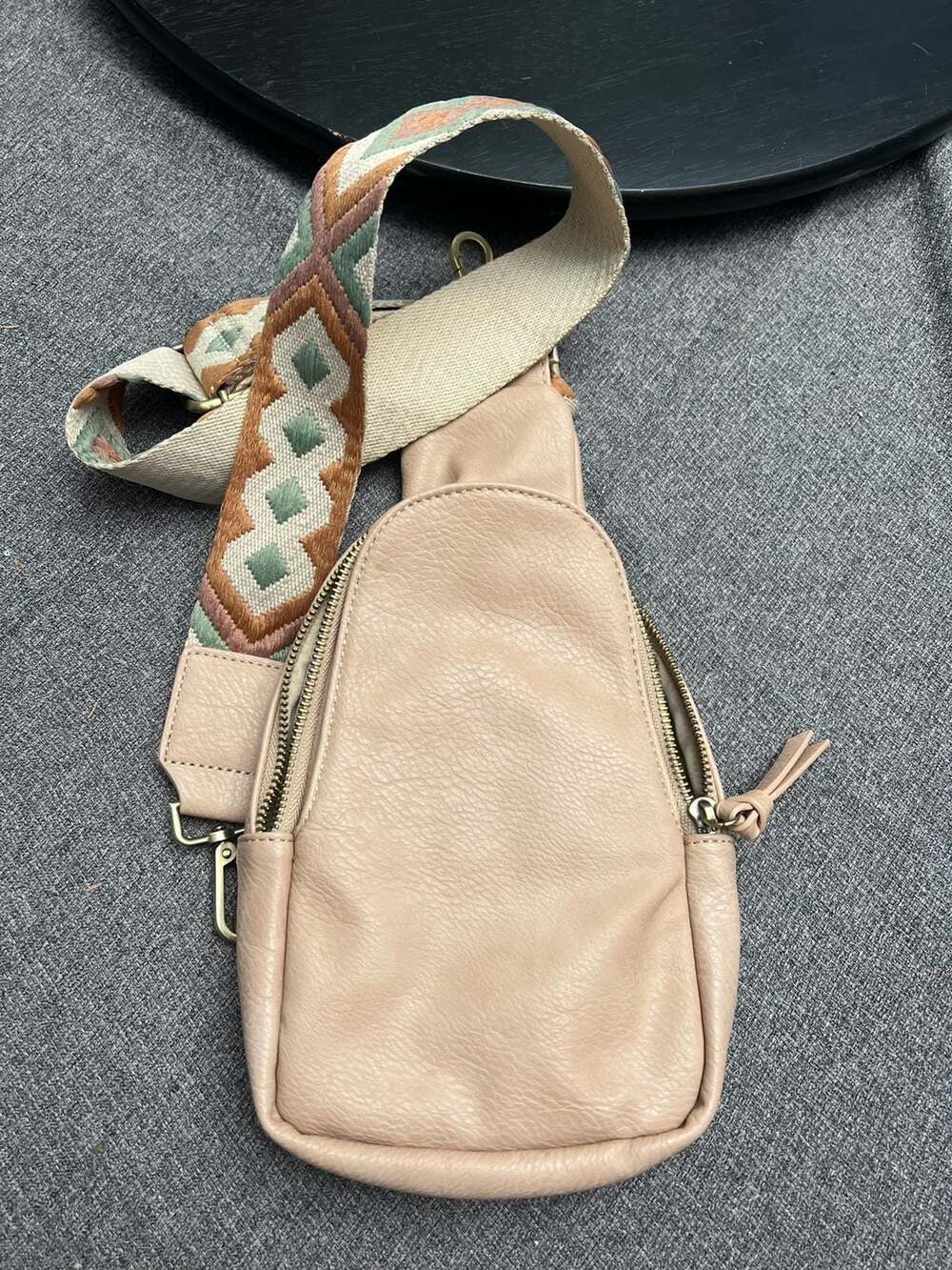 Urban Originals x Anthropologie Faux Leather Crossbody Bag with Geometric Strap